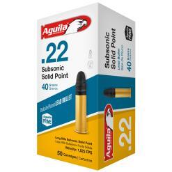 Aguila Subsonic, 22 LR, 40 Grain, Solid Point, 50rd (new box)