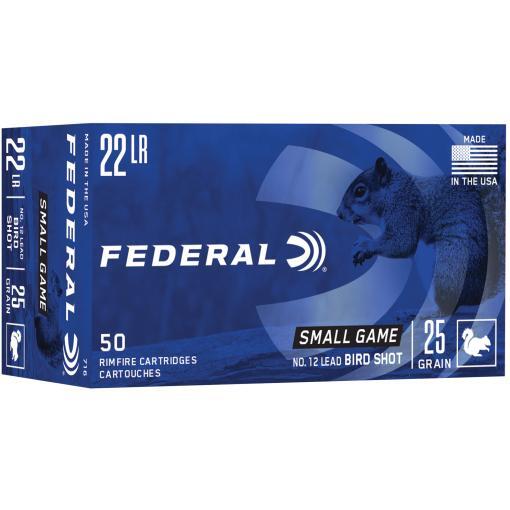 Federal GameShok, 22 LR, 25 Grain, #12 Lead Shot, 50rd