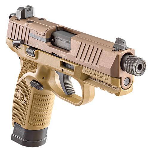 FN America FN 502 Tactical Pistol, 22LR, 10rd, FDE (right-angle)