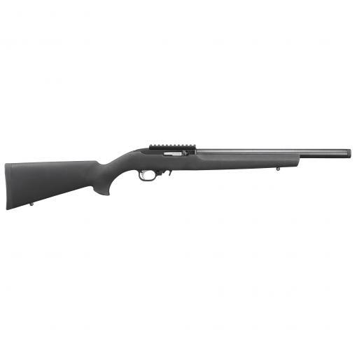 Ruger 10/22 Carbine Rifle, 22LR, 16.12" Heavy Barrel, 10rd, Black Hogue Stock (right)