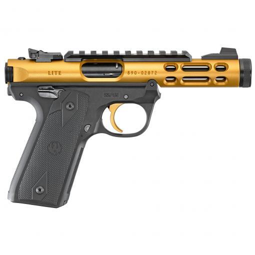 Ruger Mark IV 22/45 Lite Pistol, 22LR, 4.4", 10rd, Gold Anodized (right)