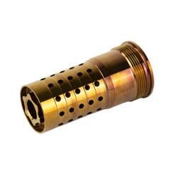 Q Cherry Bomb Muzzle Brake, 8.6 BLK, M18x1.5RH (left-angle)