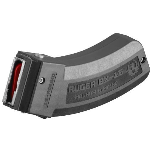Ruger BX-15 Magazine, 17HMR, 15rd, Black (right-angle)