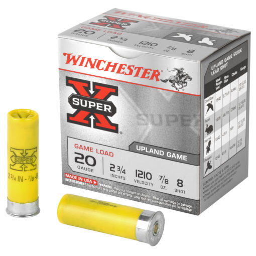 Winchester Super-X, 20 Gauge, 2.75", #8, .875 oz, Lead Shot, 25rd