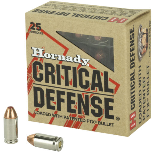 Hornady Critical Defense, 9MM Makarov, 95 Grain, FTX, 25rd