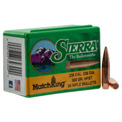 Sierra Bullets, MatchKing, .338 (8.6MM), 300 Grain, HPBT, 50ct