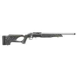 Ruger American Rimfire Target Bolt-Action Rifle, 22LR, 18", 10rd, Stainless, Black Laminate (right)
