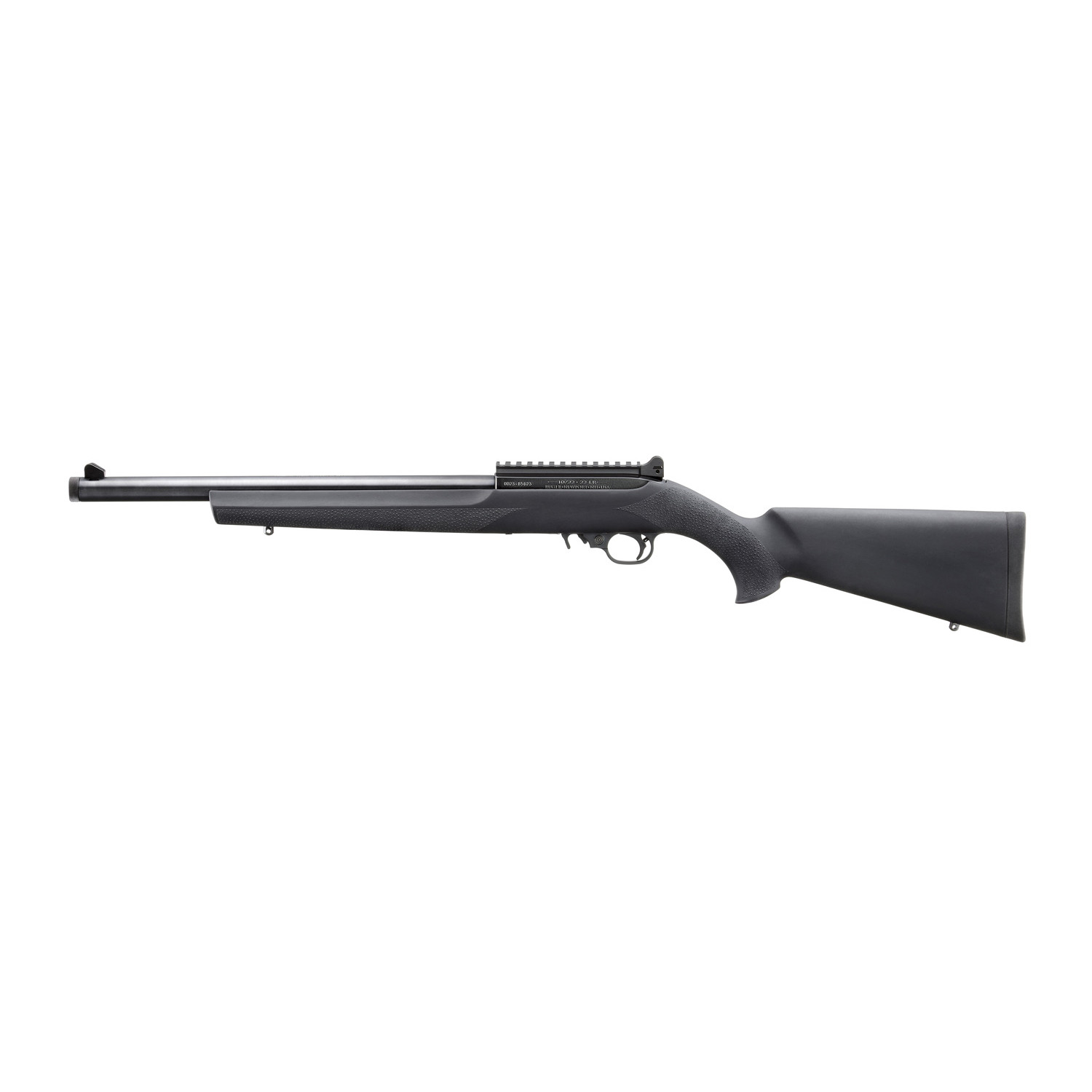 Ruger 10/22 Carbine Rifle, 22LR, 16.12" Heavy Barrel, 10rd, Black Hogue Stock, Ghost Ring (left)