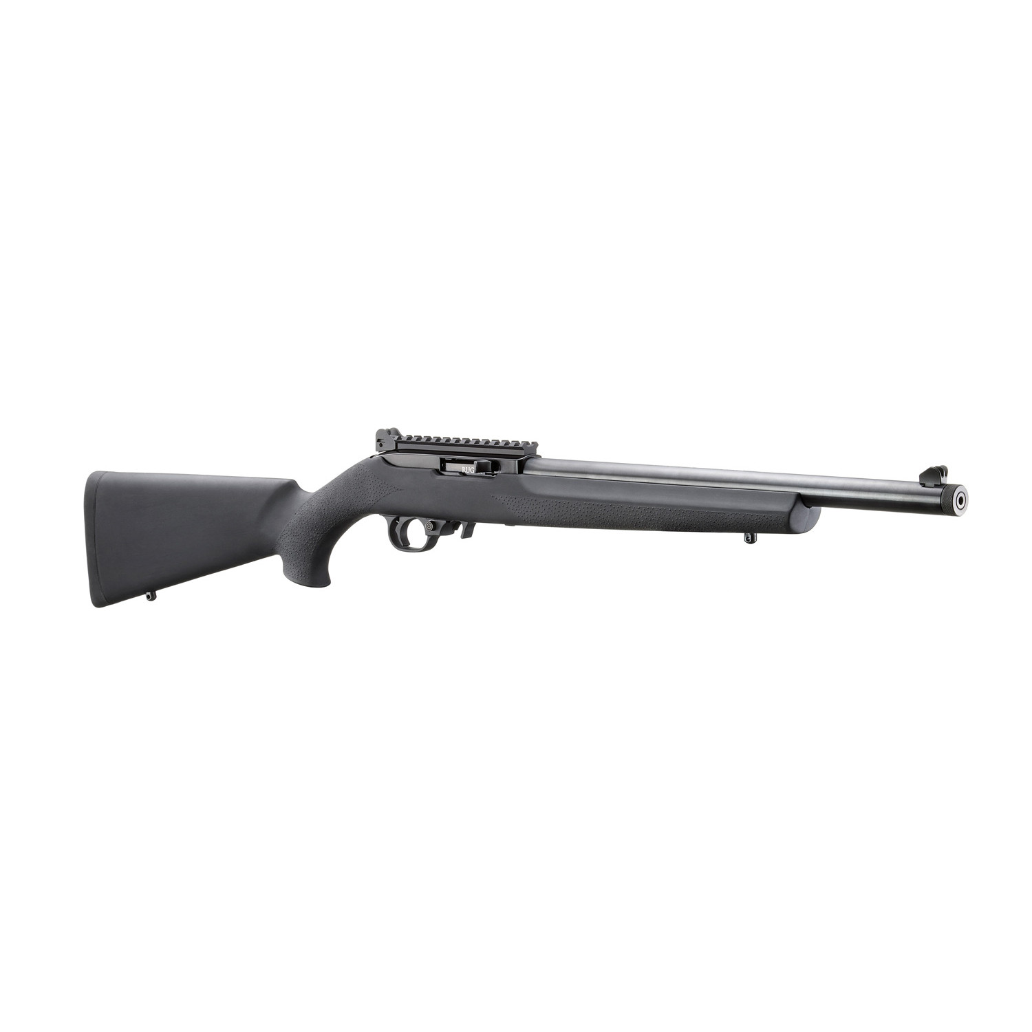 Ruger 10/22 Carbine Rifle, 22LR, 16.12" Heavy Barrel, 10rd, Black Hogue Stock, Ghost Ring (right-angle)